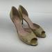 Kate Spade Shoes | Kate Spade Gold Glitter Leather Pumps Heels Womens Size 7.5 B | Color: Gold | Size: 7.5