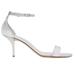 Burberry Shoes | Burberry Leather Metallic Heeled Sandals 70 | Color: Silver | Size: 9.5