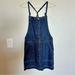 American Eagle Outfitters Dresses | American Eagle Denim Bib Dress Jumper Overall Pockets Raw Hem Distressed | Color: Blue | Size: M