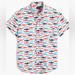 J. Crew Shirts | J. Crew Short-Sleeve Trout-Print Slim Casual Shirt Size L Nwt Item Au528 | Color: Blue/Red | Size: L