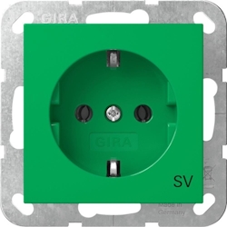 Gira System 55 Steckdose, 1f, grün, Unterputz, Steckdose CEE 7/3 (Typ F), IP20, 4188107 Image