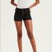 American Eagle Outfitters Shorts | Aeo Curvy Super Hi-Rise Shortie Distressed Black Denim Jean Shorts Women’s Sz 0 | Color: Black | Size: 0