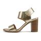 Soda WAIT-A ~ Women Open Round Toe Chunky Heel Ankle Strap High Heel Dress Sandals, Gold, 9 UK