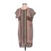 Nic + Zoe Casual Dress - Shift: Brown Graphic Dresses - Women's Size Small