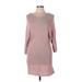 Max Studio Casual Dress - Mini: Pink Print Dresses - Women's Size Large