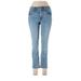 7 For All Mankind Jeans - Mid/Reg Rise Boot Cut Boot Cut: Blue Bottoms - Women's Size 30 - Medium Wash