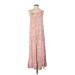 American Eagle Outfitters Casual Dress - Maxi: Pink Floral Motif Dresses - Women's Size Small