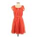 New York & Company Casual Dress - Popover: Orange Dresses - Women's Size X-Small