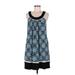 London Times Casual Dress: Blue Grid Dresses - Women's Size 8