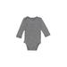 Carter's Long Sleeve Onesie: Gray Marled Bottoms - Size 9 Month