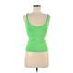 Adidas Active Tank Top: Green Solid Activewear - Women's Size Small