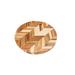 Lipper International Acacia Herringbone Round Cutting/Serve Board W/Inset Handles Wood in Brown | 14 H x 14 W x 1 D in | Wayfair 1242