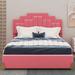 Mercer41 Toba Queen Platform Bed w/ LED Lights & 4 Drawers, Irregular Metal Bed Legs Upholstered/Velvet in Pink | 44.9 H x 61 W x 81.1 D in | Wayfair