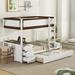 Harriet Bee Jalaylah Bunk Bed w/ Trundle w/ Drawers in Brown | 65.4 H x 42.4 W x 95 D in | Wayfair 292D32EDF0CA450B90DEEF04B0C9A49F