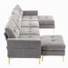 Gray Sectional - House of Hampton® 4 - Piece Upholstered Sectional Velvet | 33.8 H x 111 W x 54.3 D in | Wayfair 3602B05C917441C8BDA5BC26E545295F