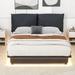 Latitude Run® Upholstered Platform Bed w/ Sensor Light & Ergonomic Design Backrests Upholstered in Black | 41.6 H x 68 W x 84.8 D in | Wayfair