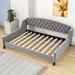 House of Hampton® Jehnna Tufted Button Daybed Upholstered/Revolution Performance Fabrics® in Gray | 33 H x 60 W x 80 D in | Wayfair