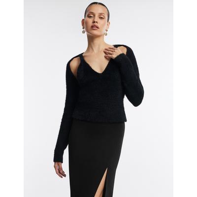 Women's Sweater Tank & Shrug Set in Black / XL | BCBGMAXAZRIA