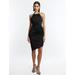 Women's Anwen Ruched Mini Dress in Black / 12 | BCBGMAXAZRIA