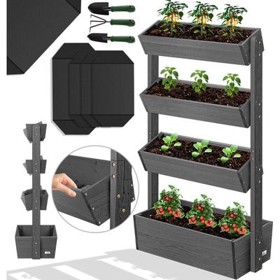 Hochbeet mit Etagen Premium Blumenkasten Blumentreppe Pflanztreppe - Gemüsebeet Kräuterbeet Image