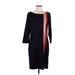 Ann Taylor Casual Dress - Sheath Boatneck 3/4 sleeves: Black Color Block Dresses - Women's Size Medium
