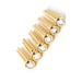 6PCS Brass Acoustic Guitar Bridge Pins Slotted End Pegs with Crystal Glass Gold New