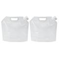 2Pcs 5L Outdoor Foldable Portable Collapsible Drinking Water Bag Large Capacity Car Water Carrier Container for Outdoor Camping Hiking Picnic BBQ (Transparent)