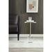 Silver Pole Clear Acrylic End Table,Side Table,Brushed Brass Metal,Round,for Office, Living Room and Bedroom