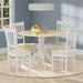 5-Piece Dining Set, 42" Round Drop-Leaf Table and Spindle Chairs