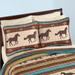 Southwest Design Running Horses Striped Pillow Sham