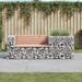 vidaXL Patio Bench with Gabion Basket Park Garden Outdoor Seating Solid Wood - 75.6" x 28" x 25.8"