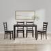 5-Piece Dining Set, 48" Rectangle Wood Table and Slat Back Chairs