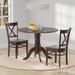 3-Piece Dining Set, 42" Round Drop-Leaf Table and Cross Back Chairs