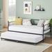 Twin Daybed with Trundle Metal Guest Sofa Bed Frame for Living Room
