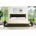 Upholstered King Size Platform Bed with LED Lights and Drawers