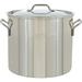 HTYSUPPLY 1440 40-qt Economy Stainless Kettle Features Heavy Duty Welded Handles for Secure Handling Domed Lid Perfect For Large Batch Cooking of Soups Stews Chili and Gumbo