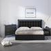 Modern Style 3 Piece Bedroom Set,Queen Size Leather Upholstered Platform Bed with Nightstand and Storage Dresser