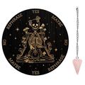 Divination Sets including 1Pc PVC Plastic Pendulum Board 1Pc 304 Stainless Steel Cable Chain Necklaces 1Pc Natural