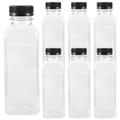 NUOLUX 15pcs Empty Beverage Containers Plastic Juice Bottles with Lids for or Juice Milk