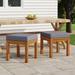 Gecheer Solid Wood Acacia Patio Stools with Cushions Durable and Stylish Garden Furniture