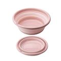 FRCOLOR Collapsible Portable Basin Pot Folding Bucket Camping Fishing Car Washing Basins Water Folding Washbasin Washtub Size S (Pink)