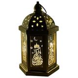 Tuphregyow LED Mini Lantern Ramadan Lantern Decoration Mini Lantern Decor with Candles Hanging Lanterns for Ramadan Decor Christmas Wedding Table Centerpiece DÃ©cor Home and Party Decoration Gold