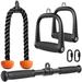 BeneLabel Triceps LAT Pulldown Attachments Home Gym Workout Accessories with Non-Slip Soft Rubber Grip Cable Machine Attachments Triceps Rope Double D Row Handle Pull Down Bar Straight Bar Exercise