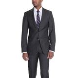 Raphael Mens Charcoal Gray Slim Fit 2 Piece Suit With Peak Lapels