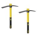 2pack Pick Mattock Hoe 15 inch Steel Forged Weeding Garden Pick with Red Fiberglass Handle Garden Hoe Tool