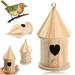 lulshou Home & Garden Wall-mounted Wooden Outdoor House Bird House Bird Box Wooden Box