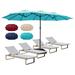 LeCeleBee 15ft Double-Sided Patio Umbrella Extra Large Umbrella with Crank Handle & Umbrella Base for Garden Market Pool Backyard (turquoise)