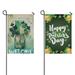 Happy St. Patrick s/Easter Day Garden Flag Holiday Garden Flag Green Shamrocks Clovers Jar Lucky Welcome Flag 12.5 Ã—18 2PCS Linen Vertical Double Sided Garden Flags for Home Garden Decor