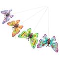 4 PCS Garden Wrought Iron Butterfly Yard Stakes Decor Home Metal Animal Art Lawn Floor Decoration Child