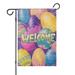 Happy Easter Day Garden Flag Linen Outdoor Flag Easter Eggs Yard Flags Double Sided House Flag for Home indoor 12.5 Ã—18 in.